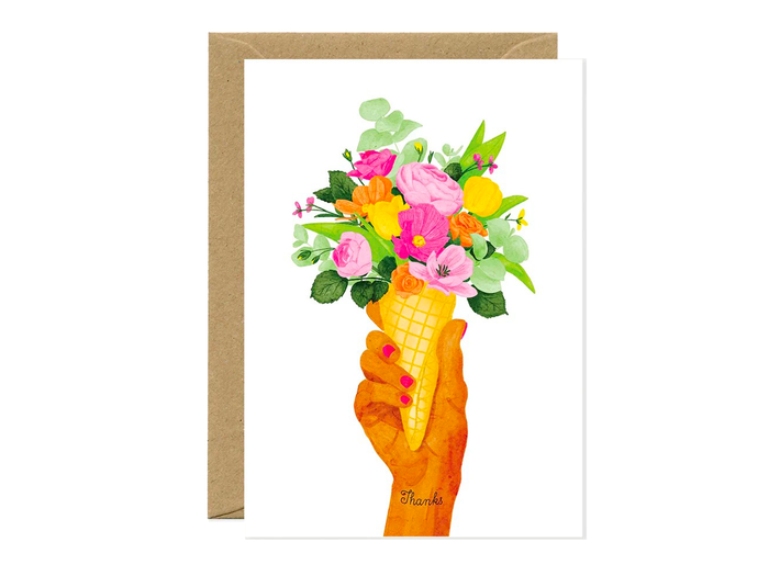 Achat Carte de voeux Thanks Ice cream flowers - ATWS