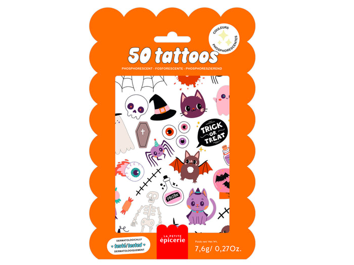 Achat Pochette de 40 Tattoos Phosphorescents - Halloween