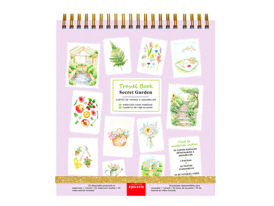 Achat Travel Book - Carnet aquarelle - thème Secret Garden