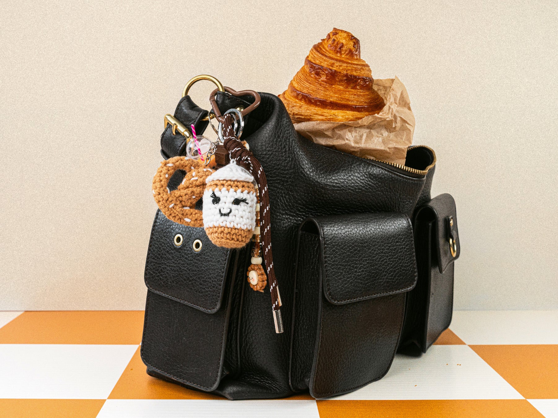 PATIKIL Petit sac à crochet, petit organiseur de rangement pour fil de tricot, accessoires et fournitures de tricot, étui pour crochet, style bohème à motifs