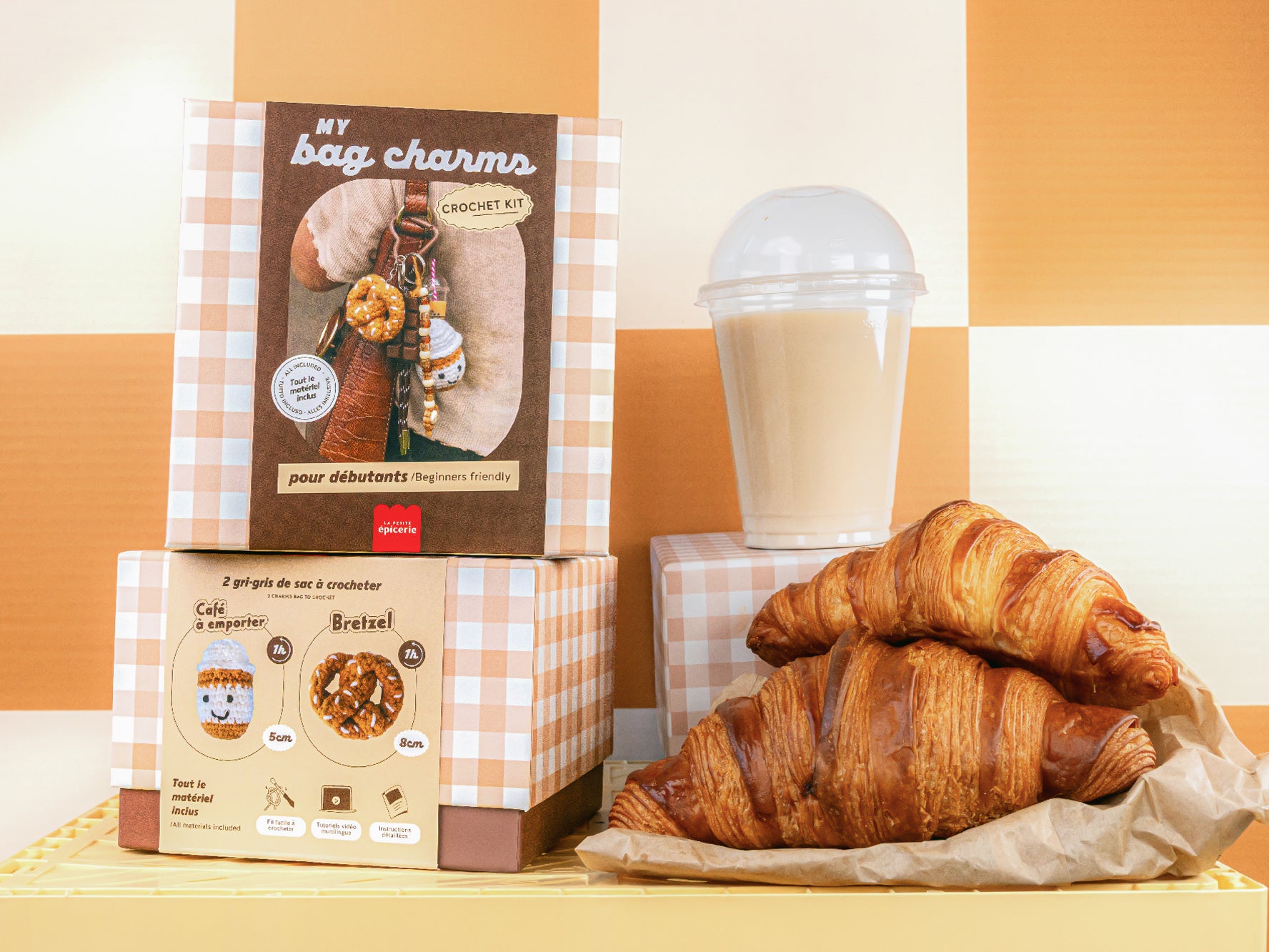 Kit crochet pour débutant - bag charms- coffee time
