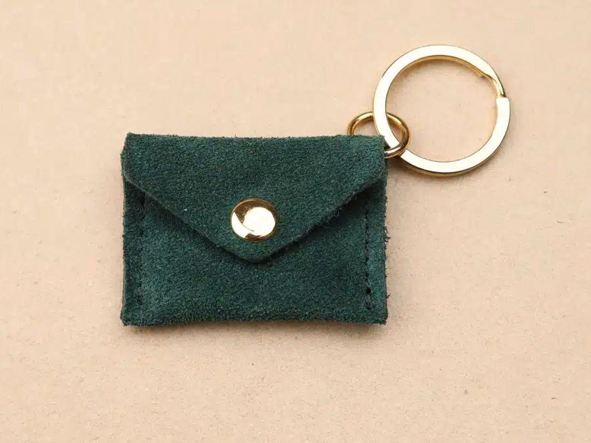 achat Porte-clés Mini Enveloppe en cuir - Vert sapin