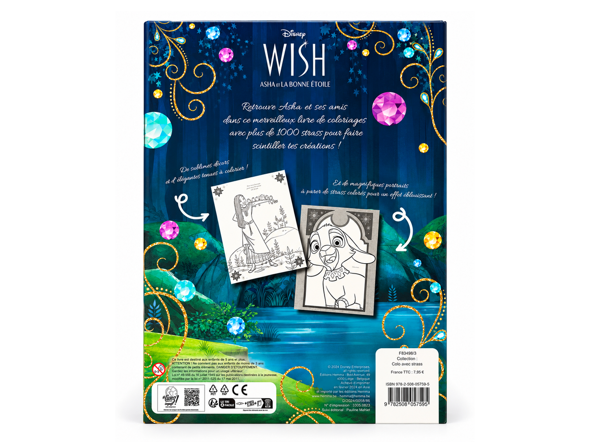 achat Coloriage Disney Wish avec plus de 1000 Strass