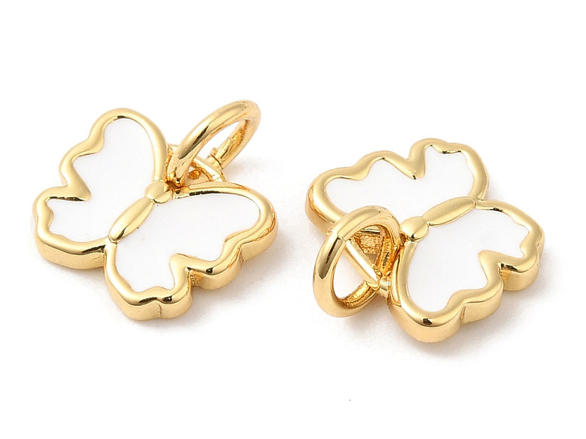 Achat Breloque papillon dorée émaillée pour bijoux DIY