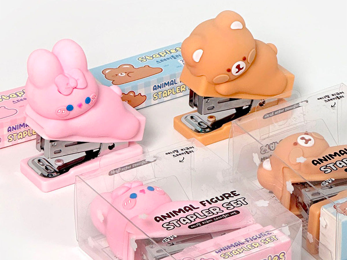 achat Set mini agrafeuse Lapin rose Kawaii & agrafes