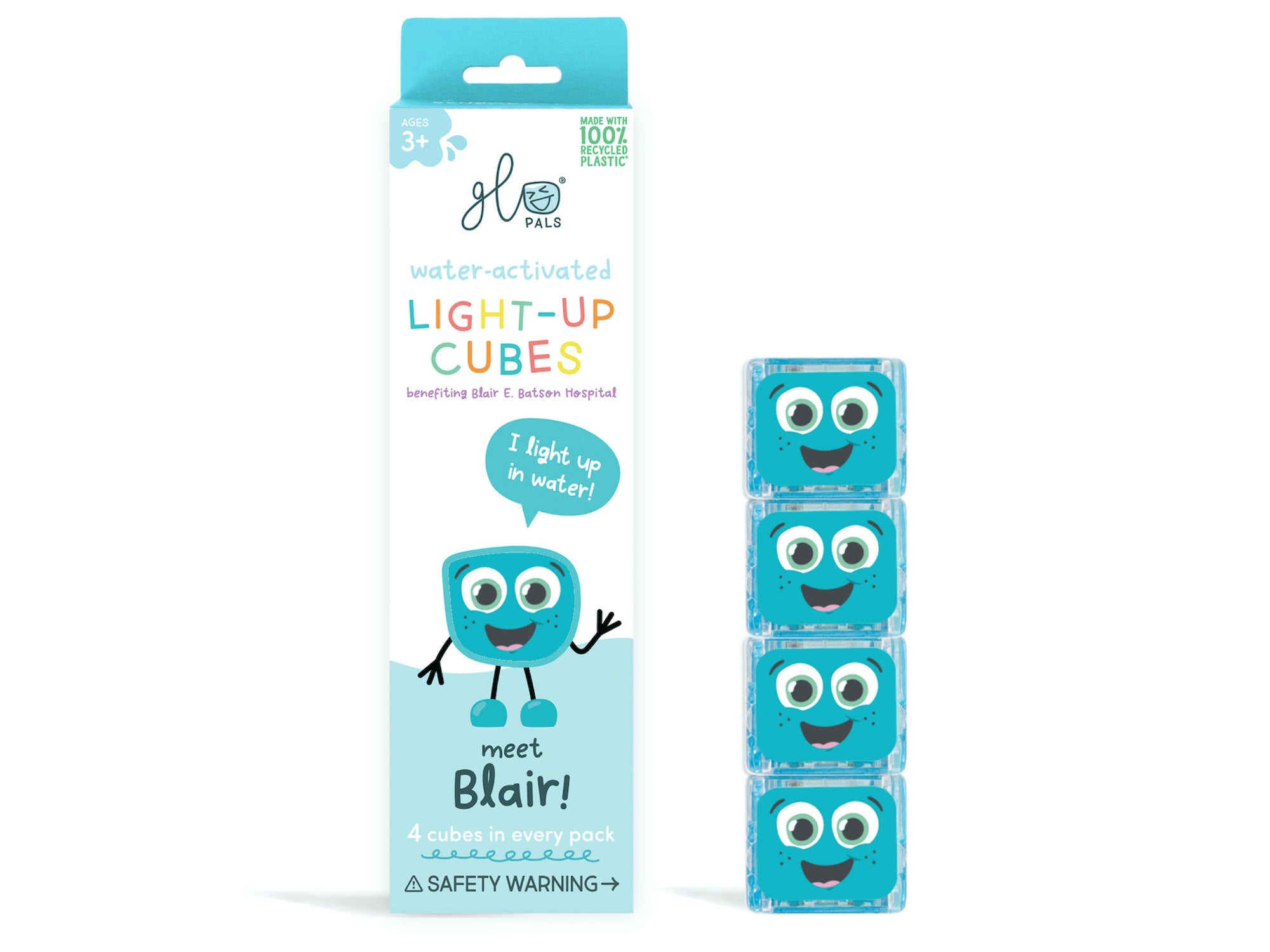 Achat Glo pals - 4 cubes lumineux dans l'eau - bleu