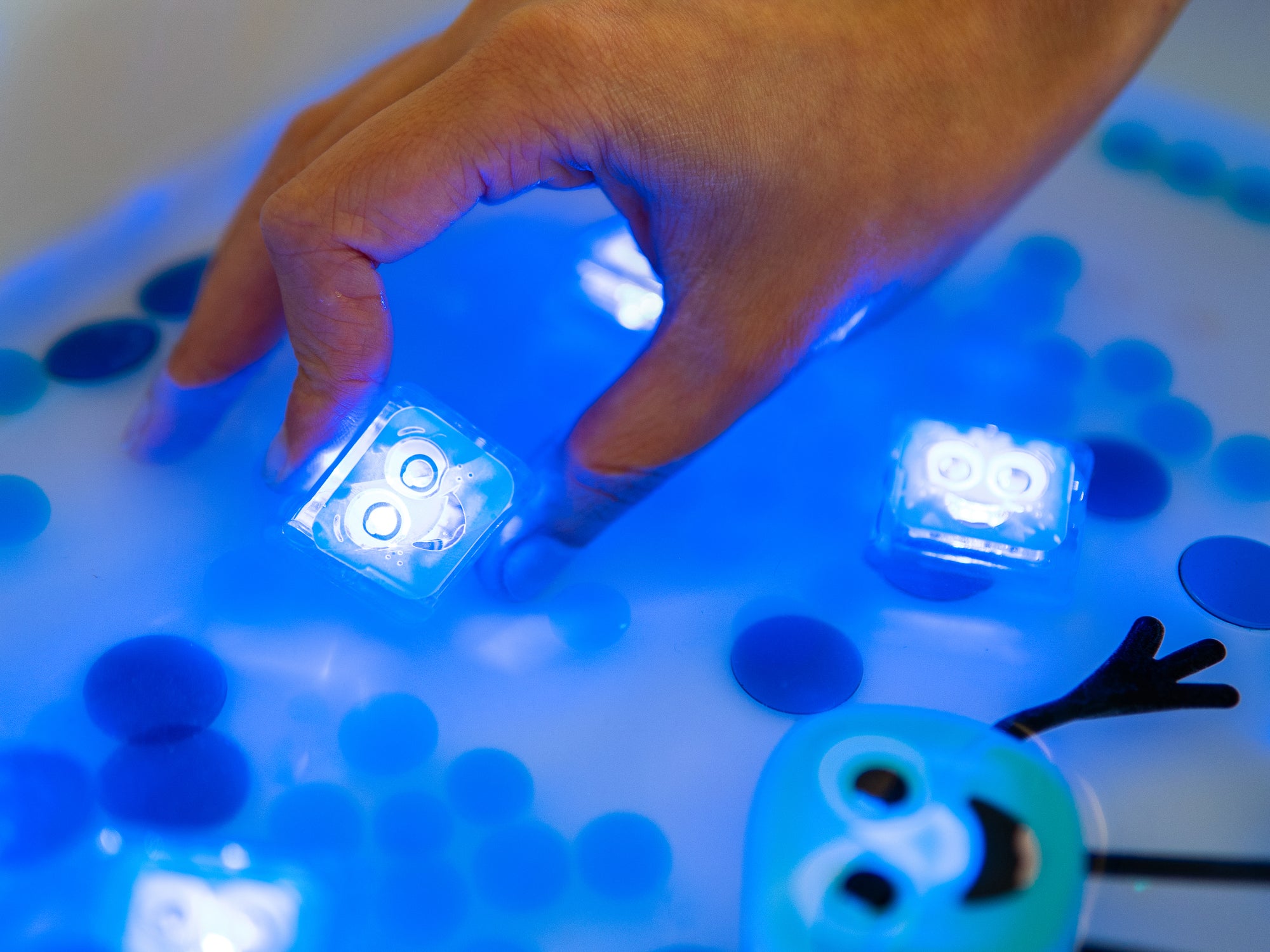 Glo pals - 4 cubes lumineux dans l'eau - bleu