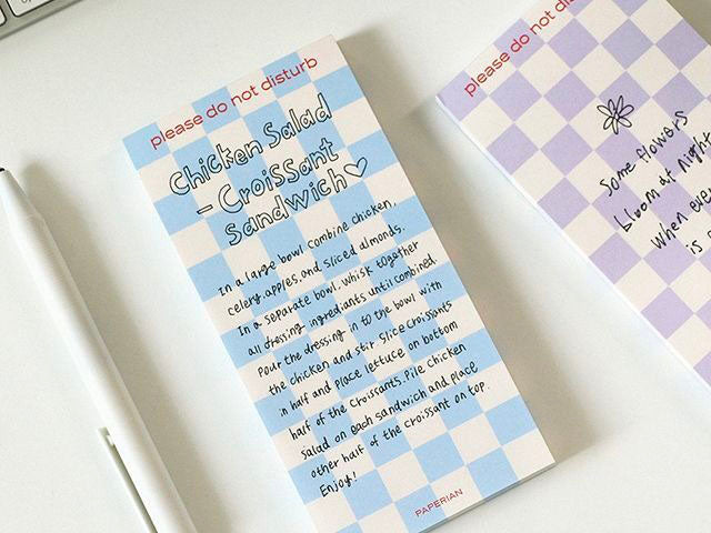 achat Bloc mémo damier Do Not Disturb rose
