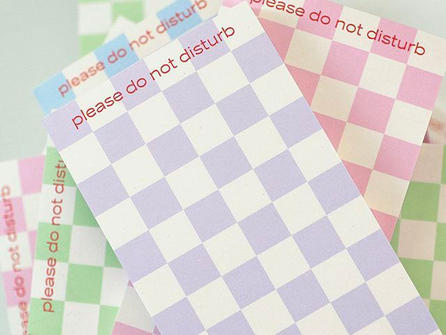 achat Bloc mémo damier Do Not Disturb rose
