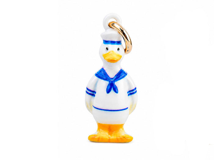 Achat Breloque canard en costume marin émail et or