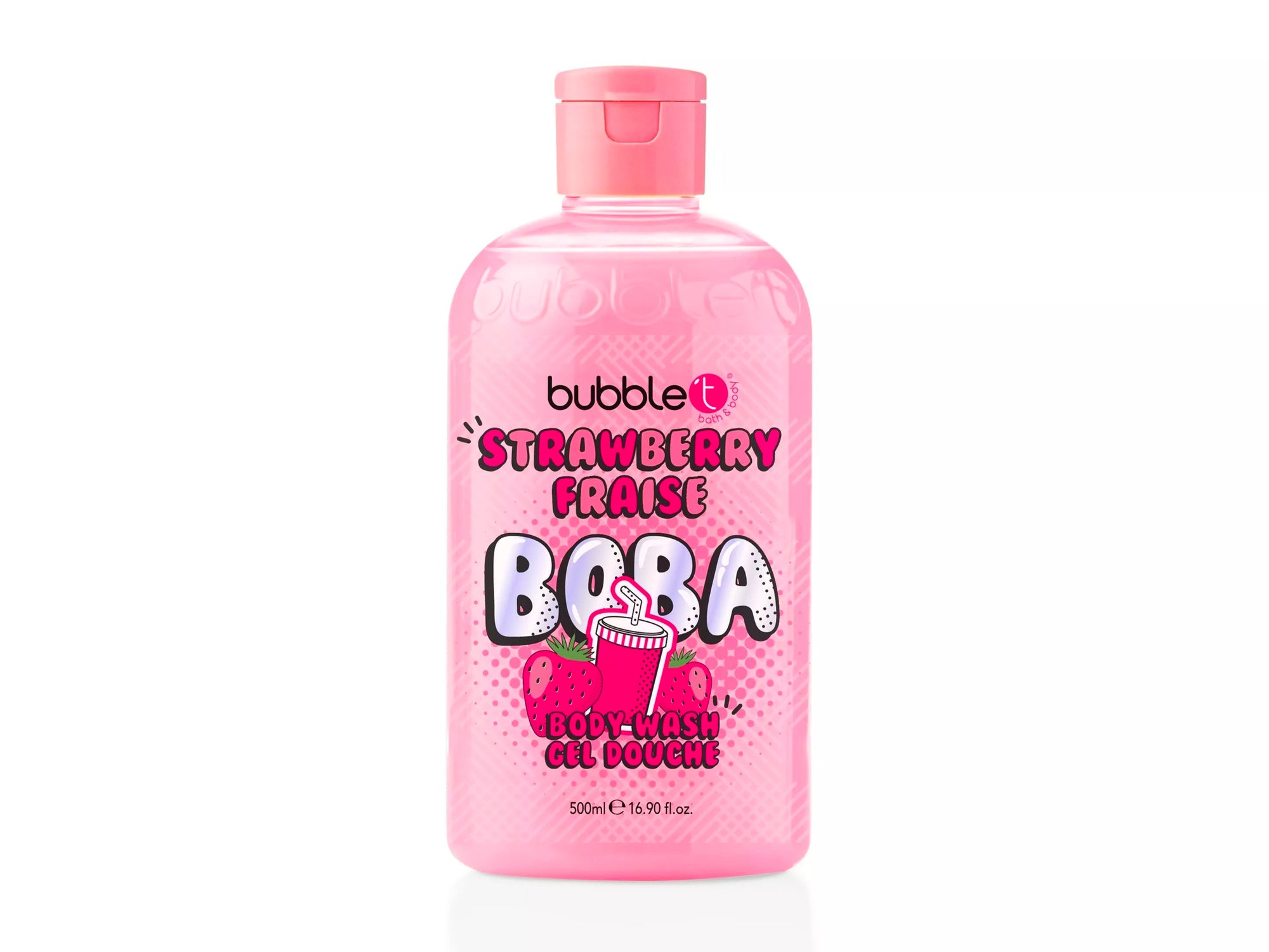 Achat Gel Douche Thé Boba à la Fraise (500ml) - Bubble T Cosmetics
