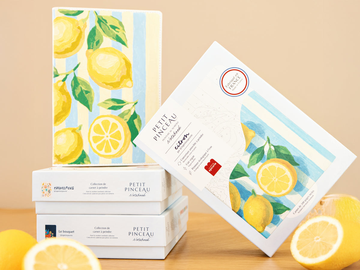 achat Carnet à peindre - Notebook peinture au numéro - Petit Pinceau - Citrons