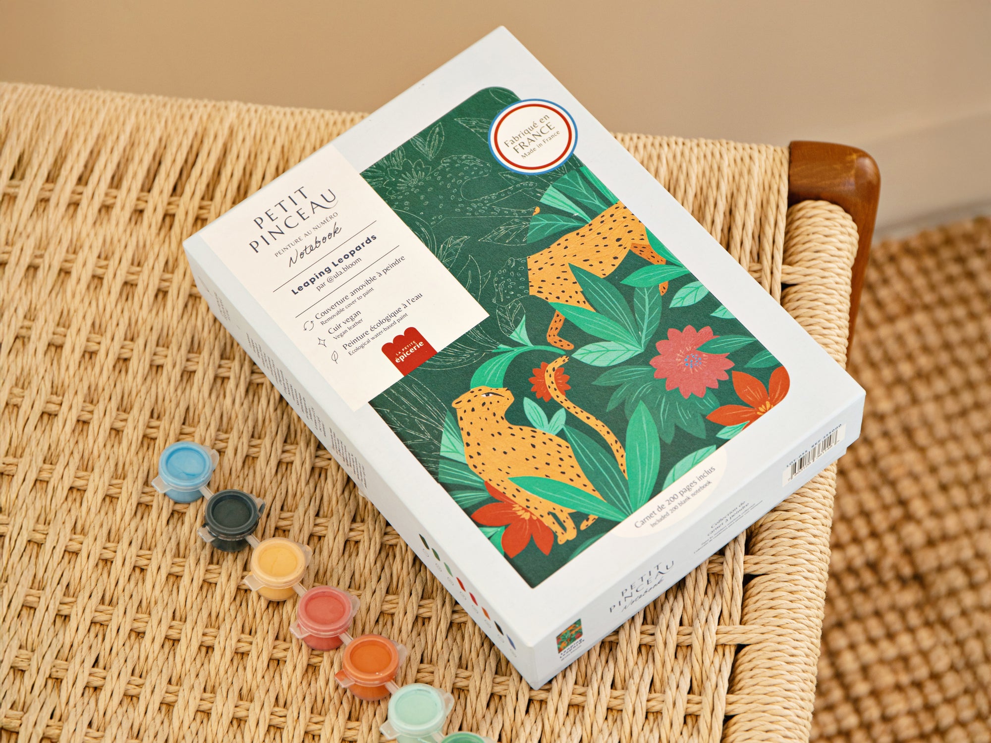 Carnet à peindre - Notebook peinture au numéro - Petit Pinceau - Leaping Leopards