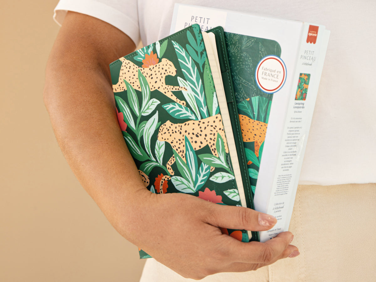 achat Carnet à peindre - Notebook peinture au numéro - Petit Pinceau - Leaping Leopards