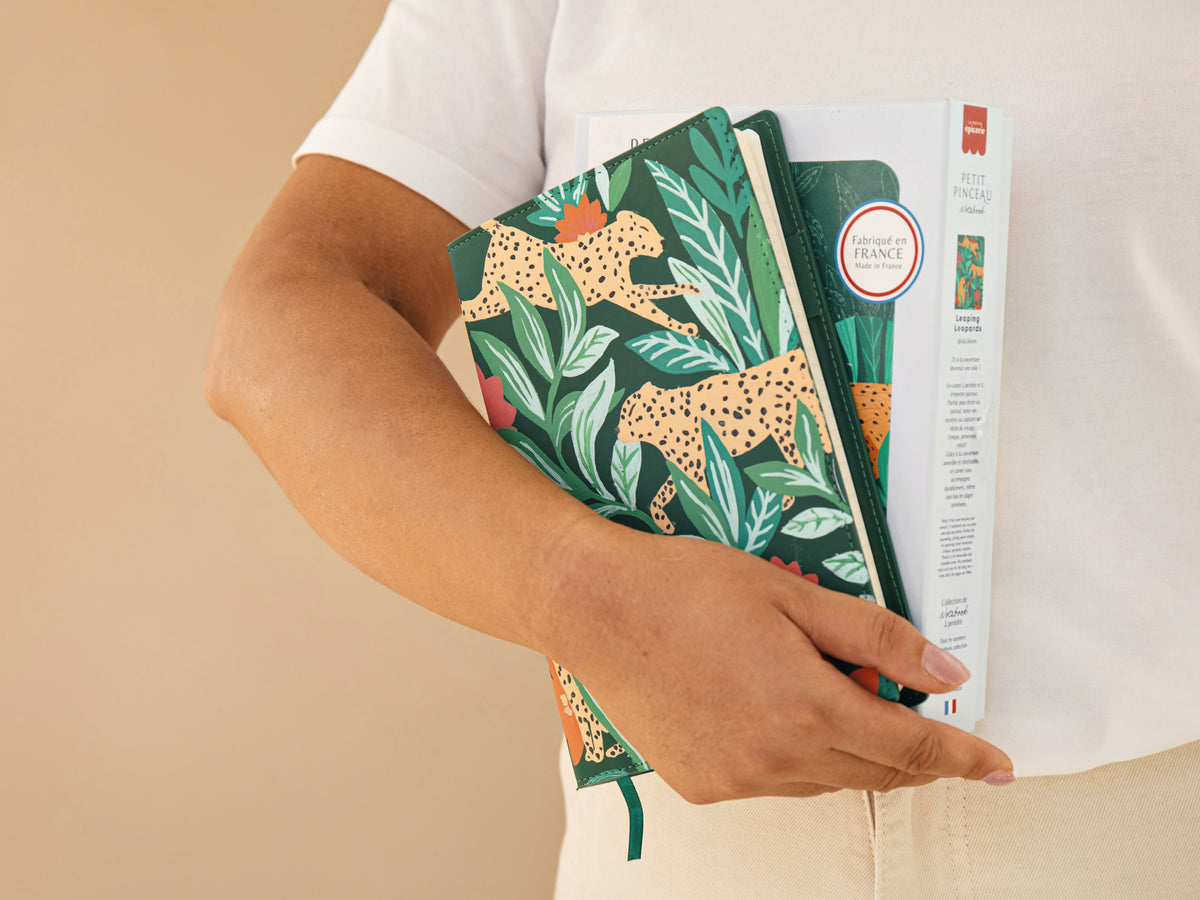 achat Carnet à peindre - Notebook peinture au numéro - Petit Pinceau - Leaping Leopards