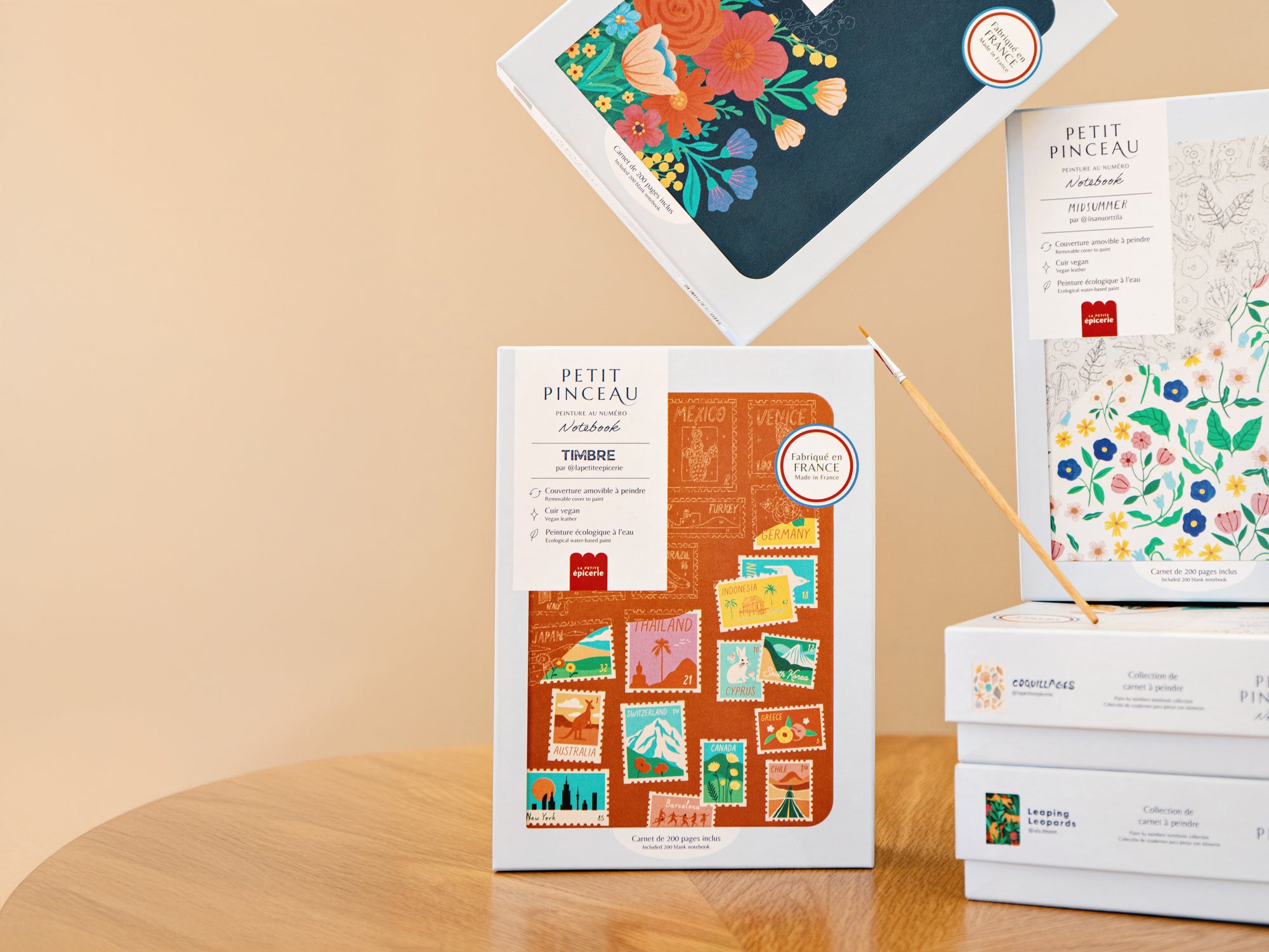Carnet à peindre - Notebook peinture au numéro - Petit Pinceau - Timbre