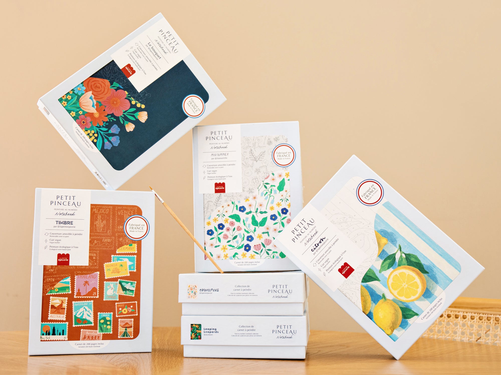 Carnet à peindre - Notebook peinture au numéro - Petit Pinceau - Bouquet