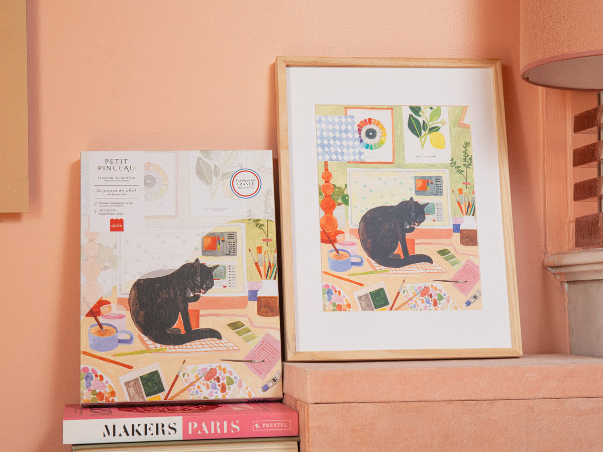 achat Coffret peinture au numéro - Petit Pinceau - La pause du chat