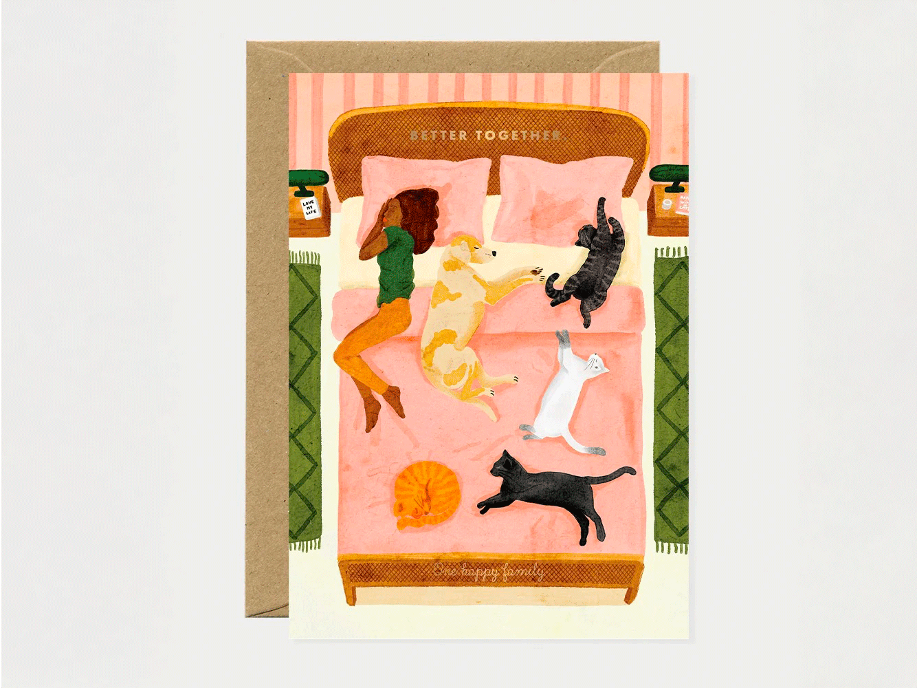 achat Carte Happy Pets illustrée avec dorure - ATWS