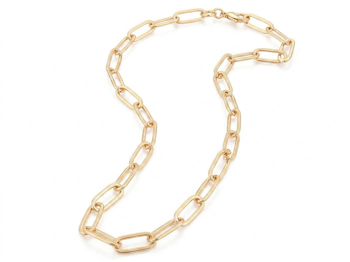 Achat Collier chaîne trombone 45 cm - laiton doré à l’or fin
