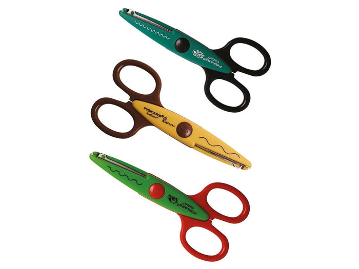 Achat Pack 3 ciseaux cranteurs Fiskars - ondulé, cranté , timbre