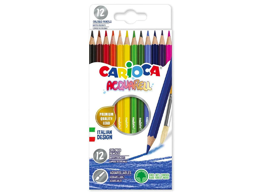 Achat Pochette de 12 crayons de couleurs aquarelles - Carioca