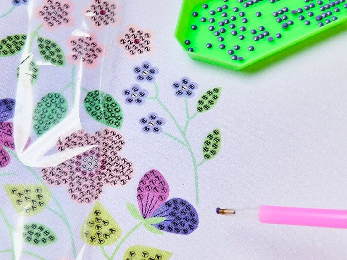 Achat DIY Diamond Painting sur Toile - Fleurs de printemps scintillantes - Rico Design