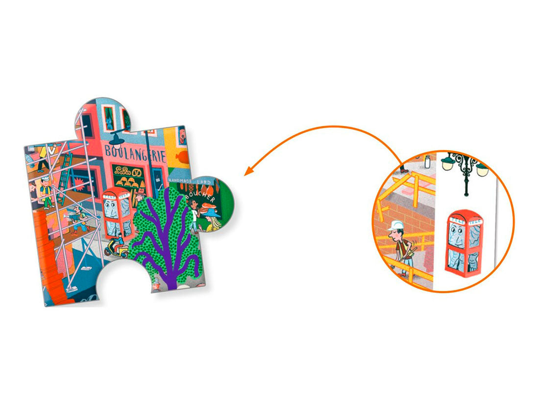 Puzzle et Poster cherche et trouve La ville - 200 pièces Djeco 