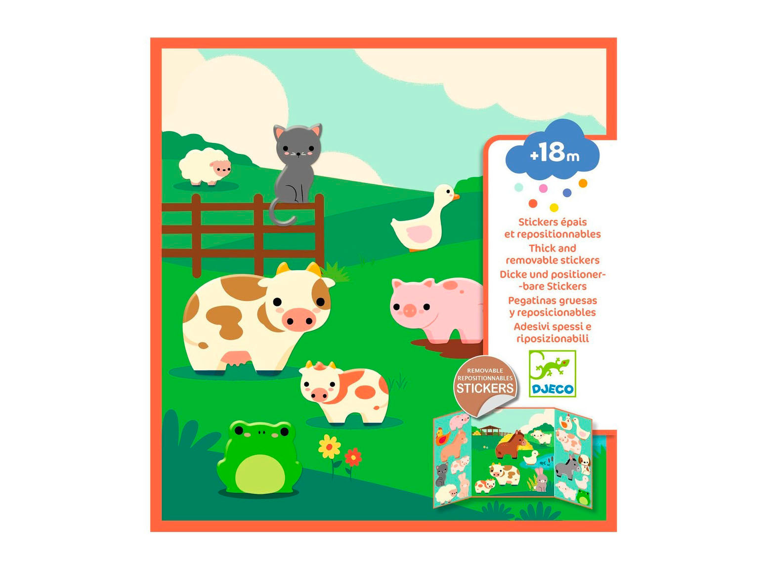 Achat Stickers épais et repositionnables - Les animaux de la ferme - Djeco