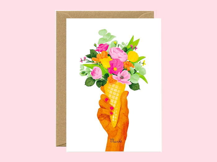 Achat Carte de voeux Thanks Ice cream flowers - ATWS
