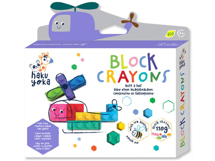 Achat Crayons gras pour enfants - briques de jeu type lego - hélicoptère