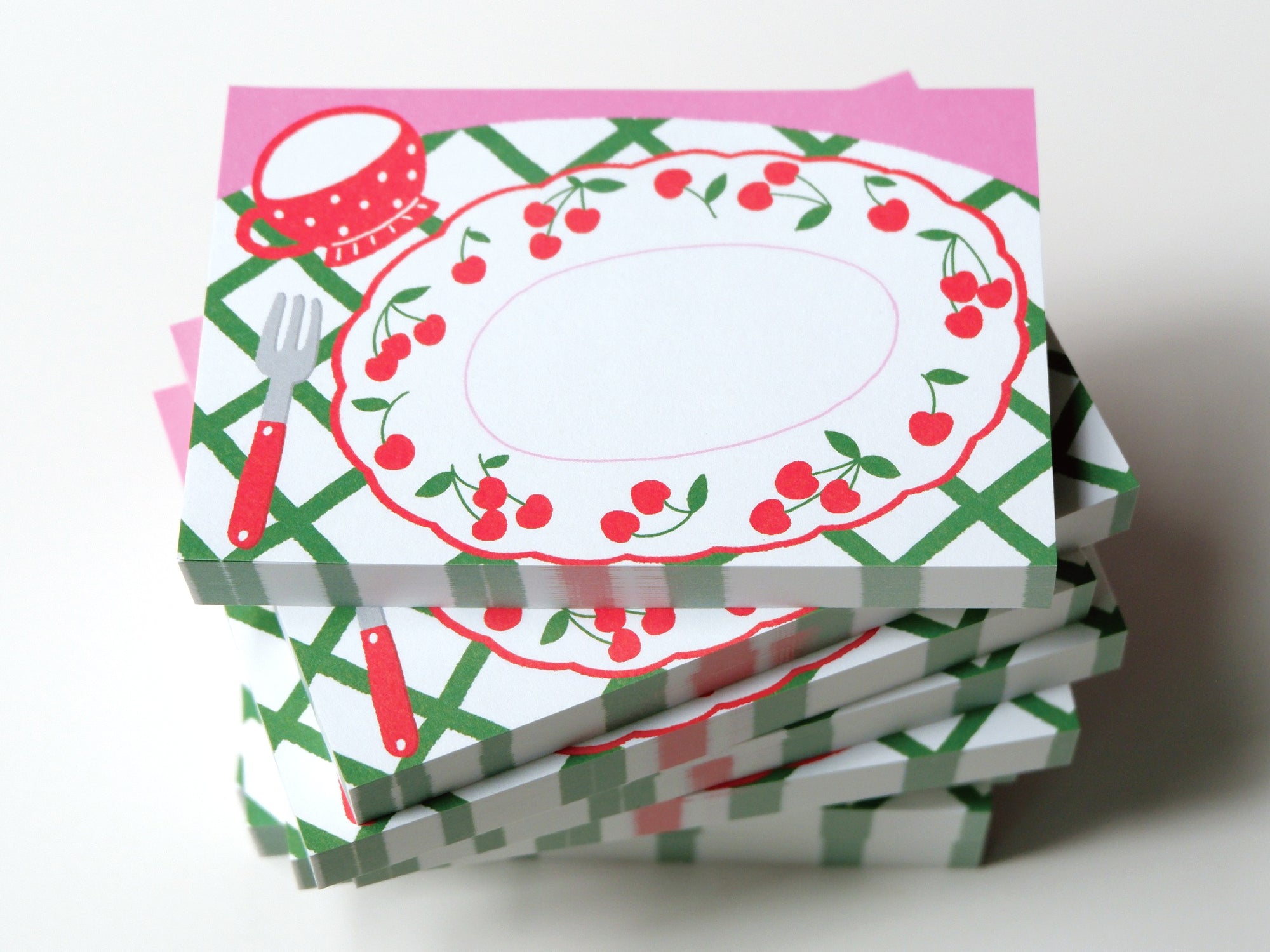 achat Mini bloc memo assiettes cerises - Fruit fries Design Lab