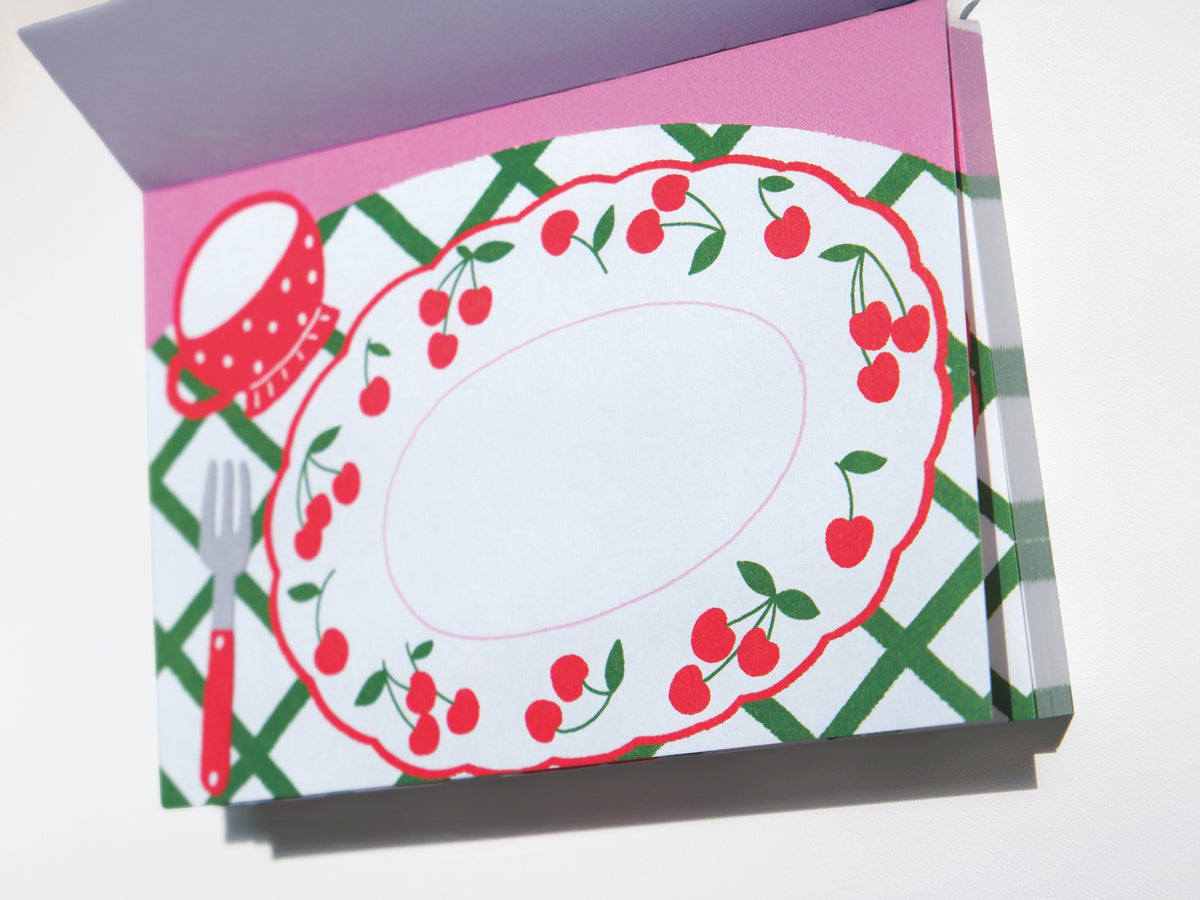 achat Mini bloc memo assiettes cerises - Fruit fries Design Lab