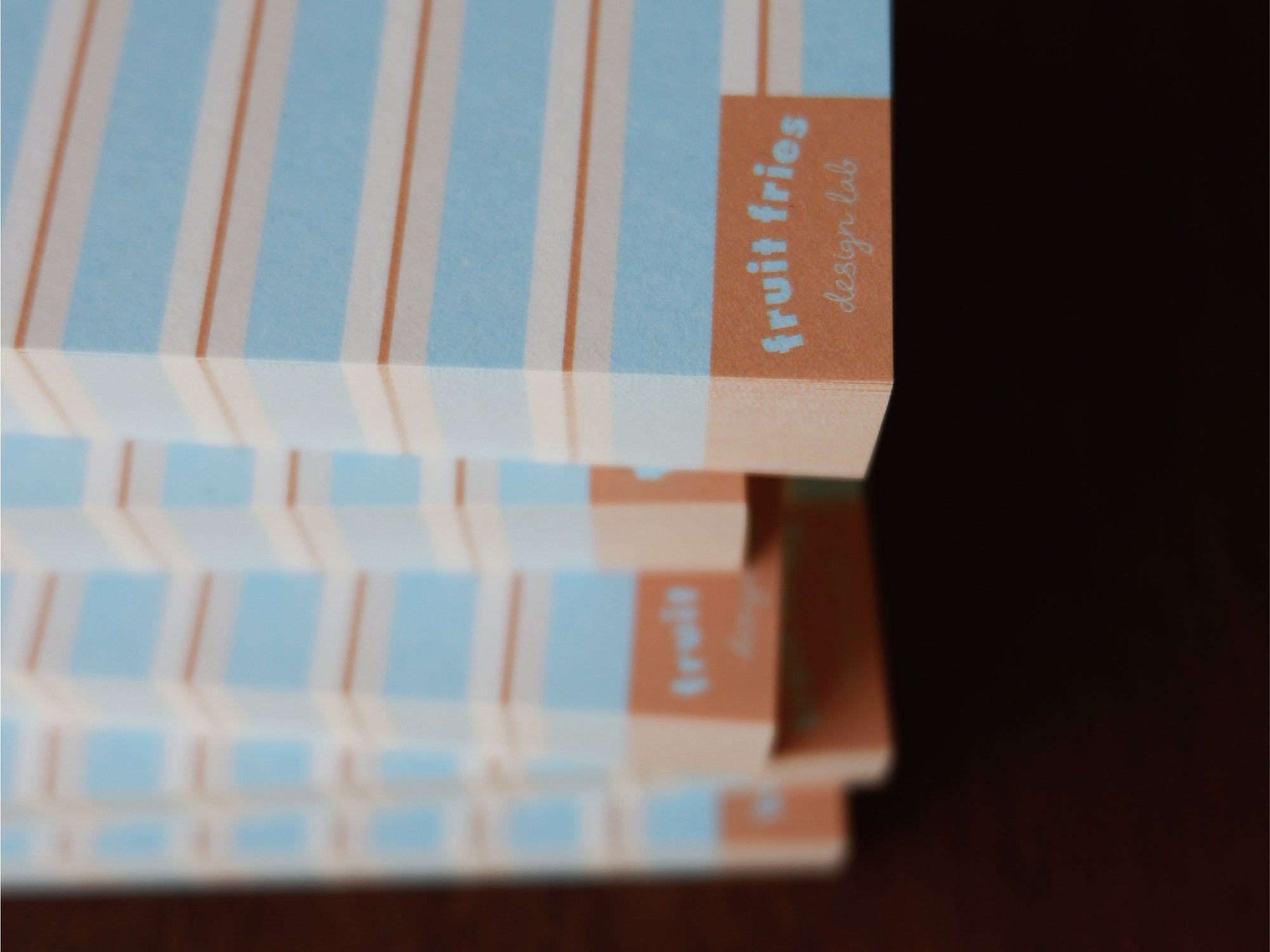 achat Bloc memo bleu raye scrapbooking - Fruit Fries Design Lab