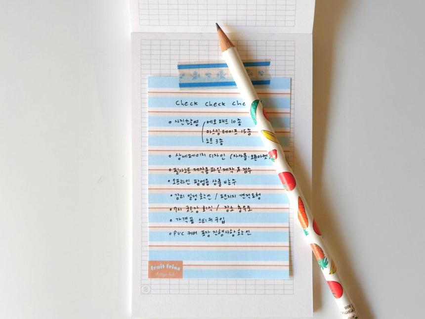 achat Bloc memo bleu raye scrapbooking - Fruit Fries Design Lab