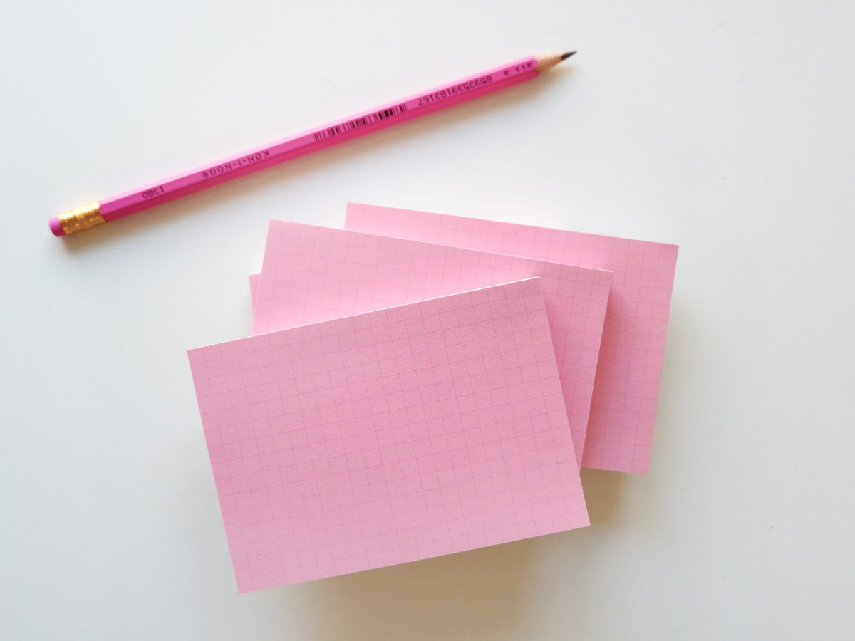 achat Bloc memo rose quadrillé -  Fruit fries Design Lab