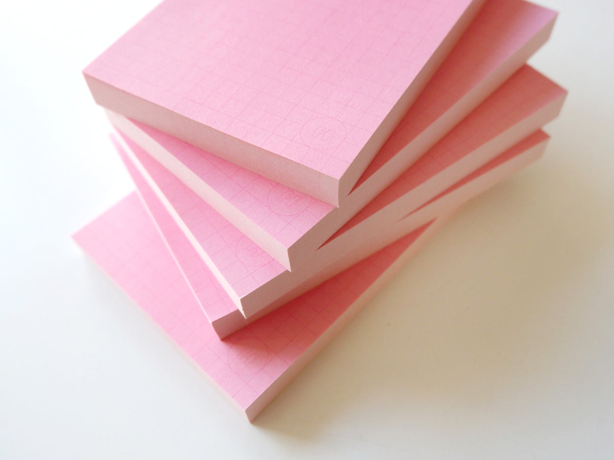 achat Bloc memo rose quadrillé -  Fruit fries Design Lab