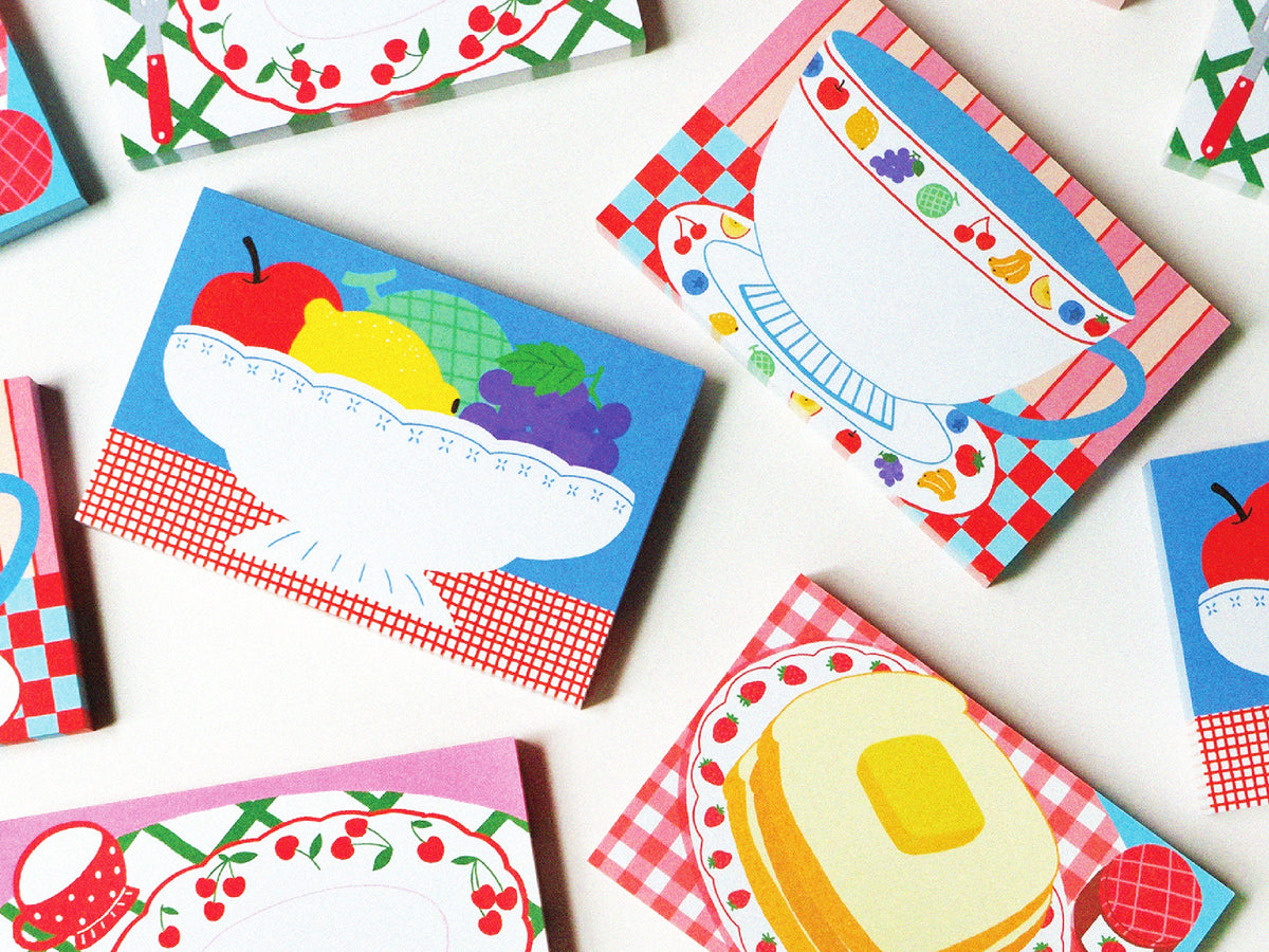 achat Mini bloc memo tasse vintage - Fruit fries Design Lab