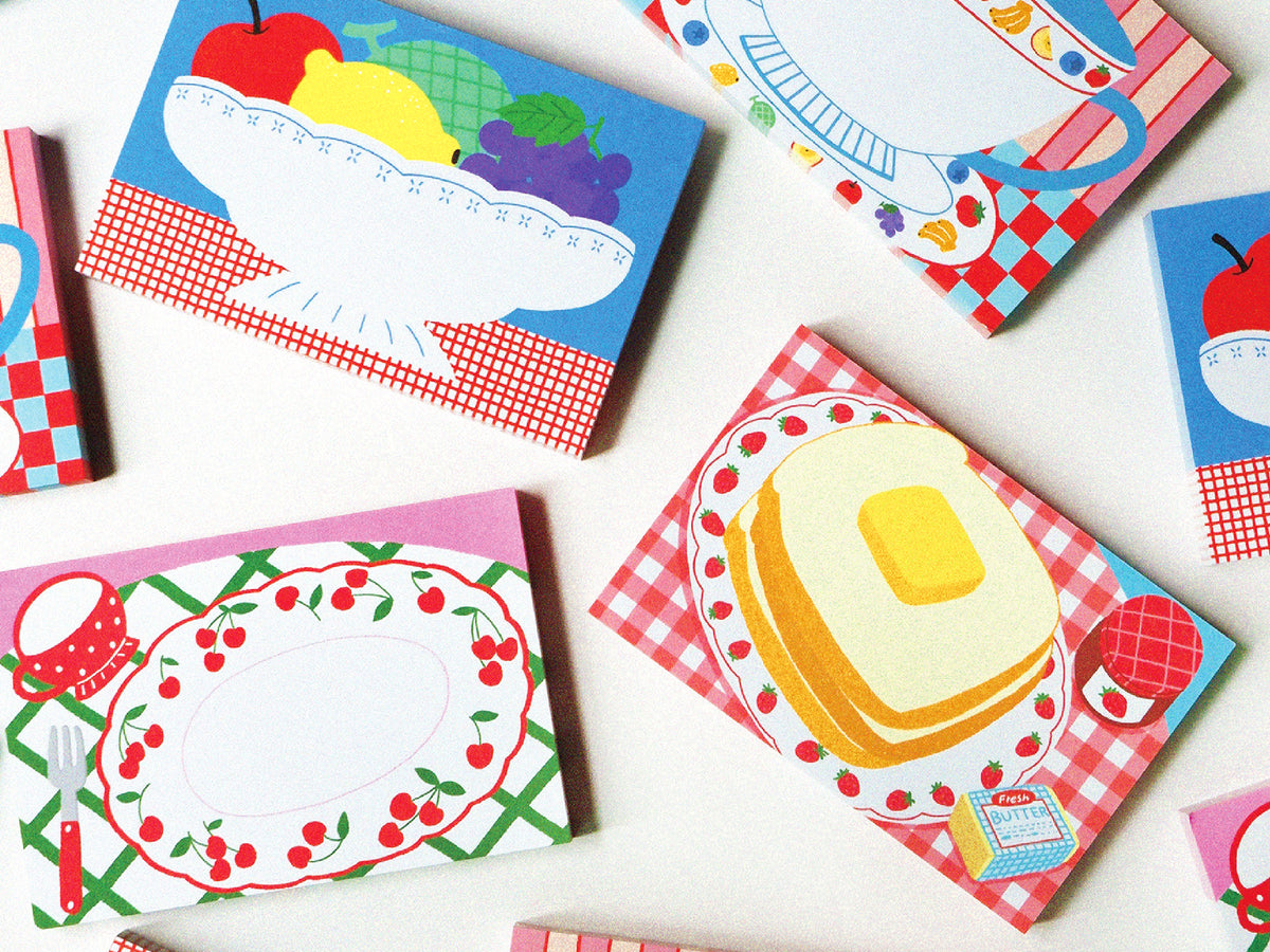 achat Mini bloc memo assiettes cerises - Fruit fries Design Lab