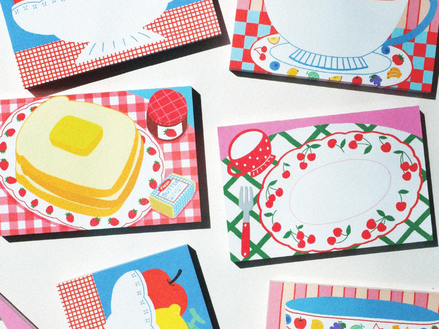 achat Mini bloc memo assiettes cerises - Fruit fries Design Lab