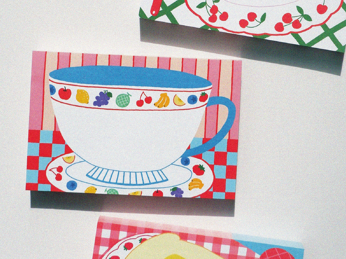 achat Mini bloc memo tasse vintage - Fruit fries Design Lab