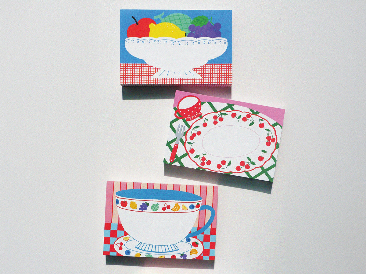achat Mini bloc memo assiettes cerises - Fruit fries Design Lab