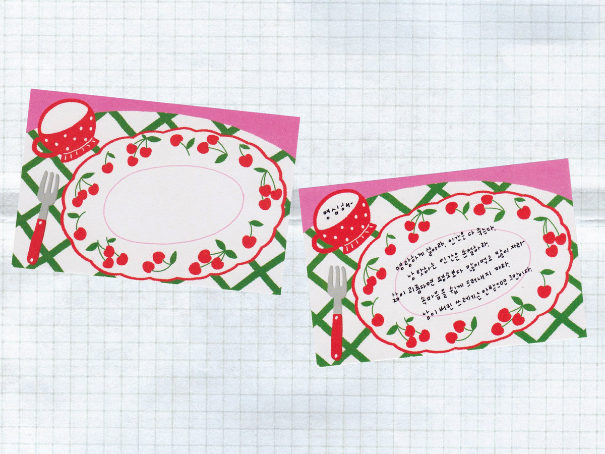 achat Mini bloc memo assiettes cerises - Fruit fries Design Lab
