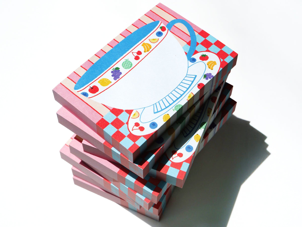 achat Mini bloc memo tasse vintage - Fruit fries Design Lab