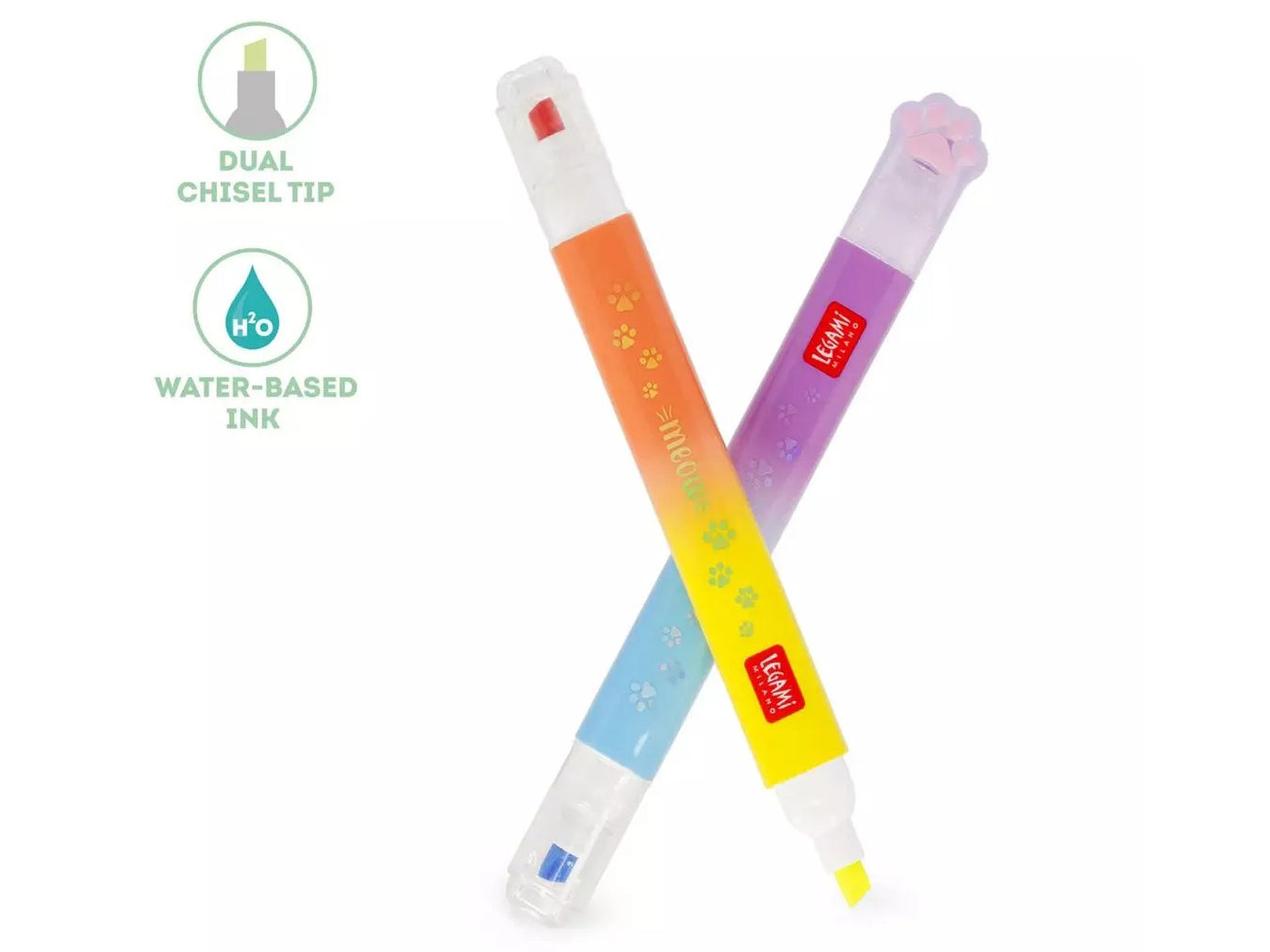 Set de 6 Surligneurs à Double Pointe Meow - Legami