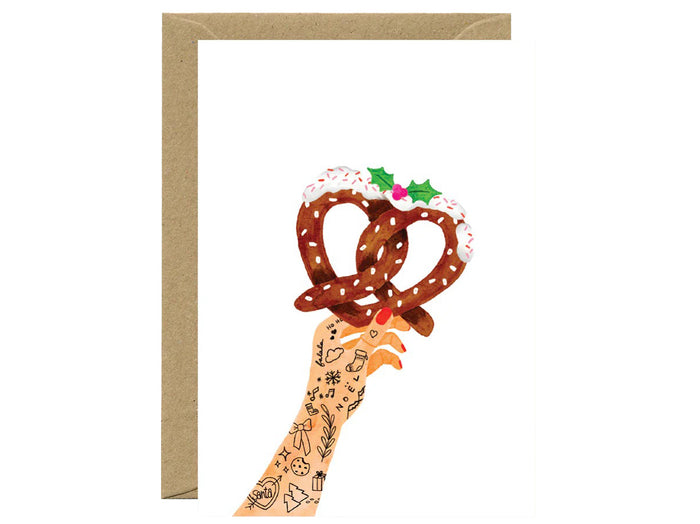 Achat Carte de Noël aquarelle - Christmas bretzel - ATWS