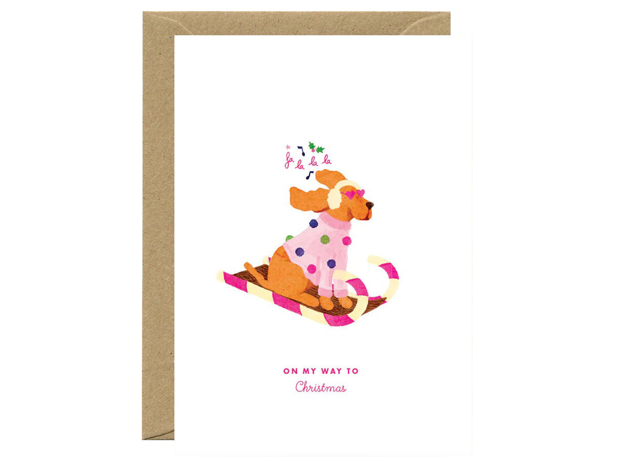 Achat Carte de Noël aquarelle - Christmas dog sled - ATWS