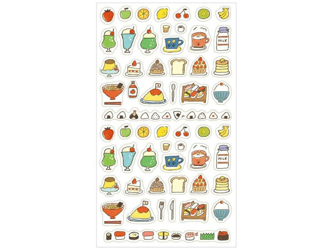Achat Planche de 56 stickers planner - Aliments