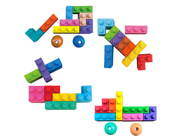 Achat Crayons gras pour enfants - briques de jeu type lego - Rocket - Construire une fusée