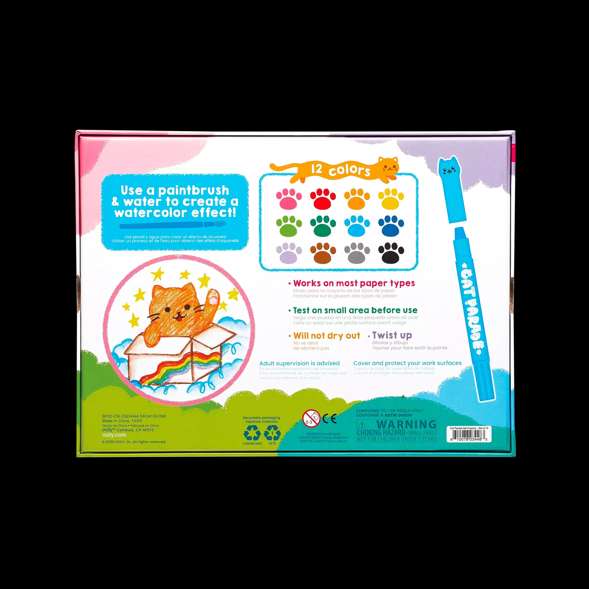 Ooly feutres gel Cat Parade - 12 couleurs